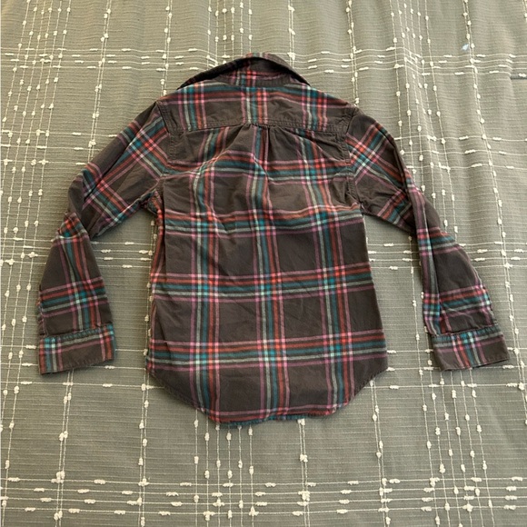 Cat & Jack girls gray pink blue Plaid Shirt - 7/8 - Picture 5 of 5